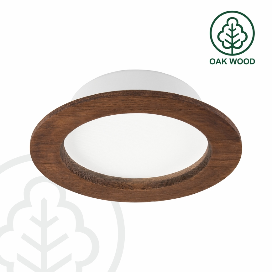 LED Oprawa wpuszczana WOODY SPOT LED/12,5W/230V 4000K wiśnia ø 16 cm
