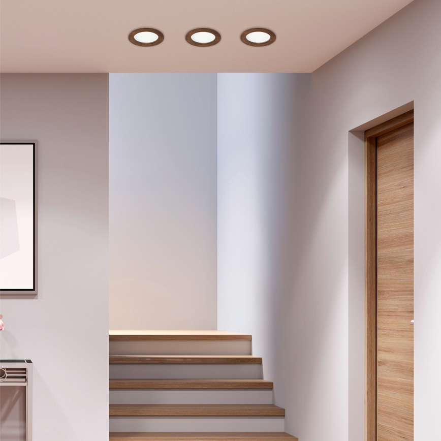 LED Oprawa wpuszczana WOODY SPOT LED/12,5W/230V 4000K wiśnia ø 16 cm