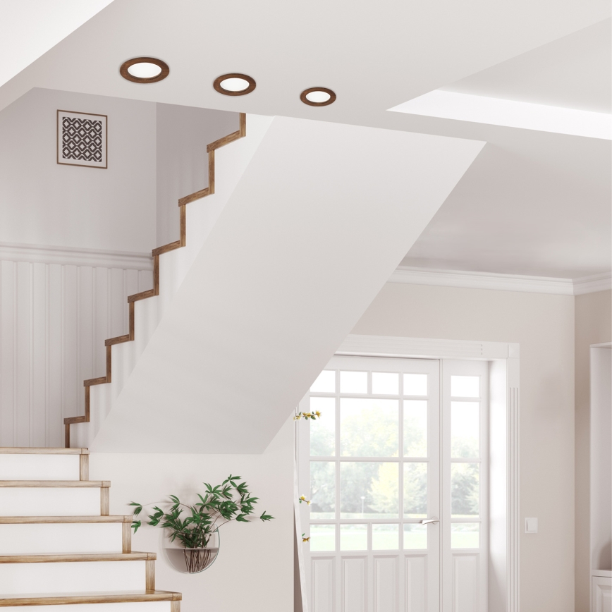 LED Oprawa wpuszczana WOODY SPOT LED/12,5W/230V 4000K wiśnia ø 16 cm