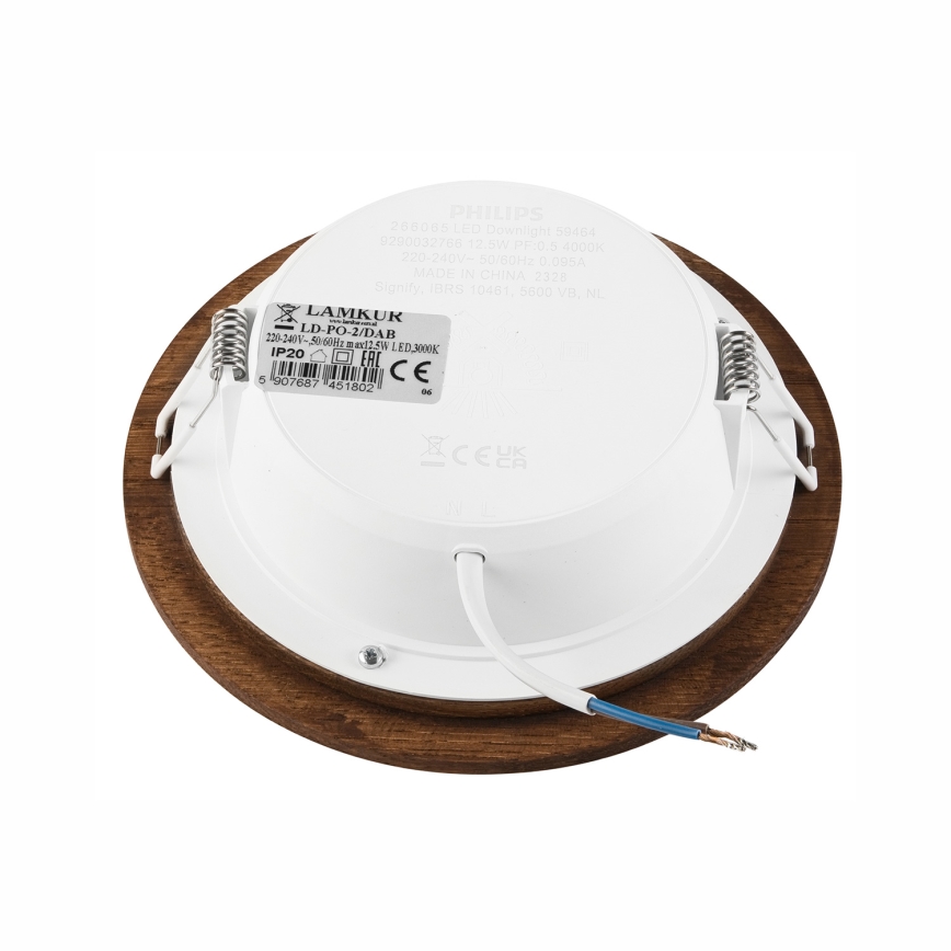 LED Oprawa wpuszczana WOODY SPOT LED/12,5W/230V 4000K wiśnia ø 16 cm