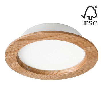 LED Oprawa wpuszczana WOODY SPOT LED/16,5W/230V 4000K dąb ø 18,5 cm