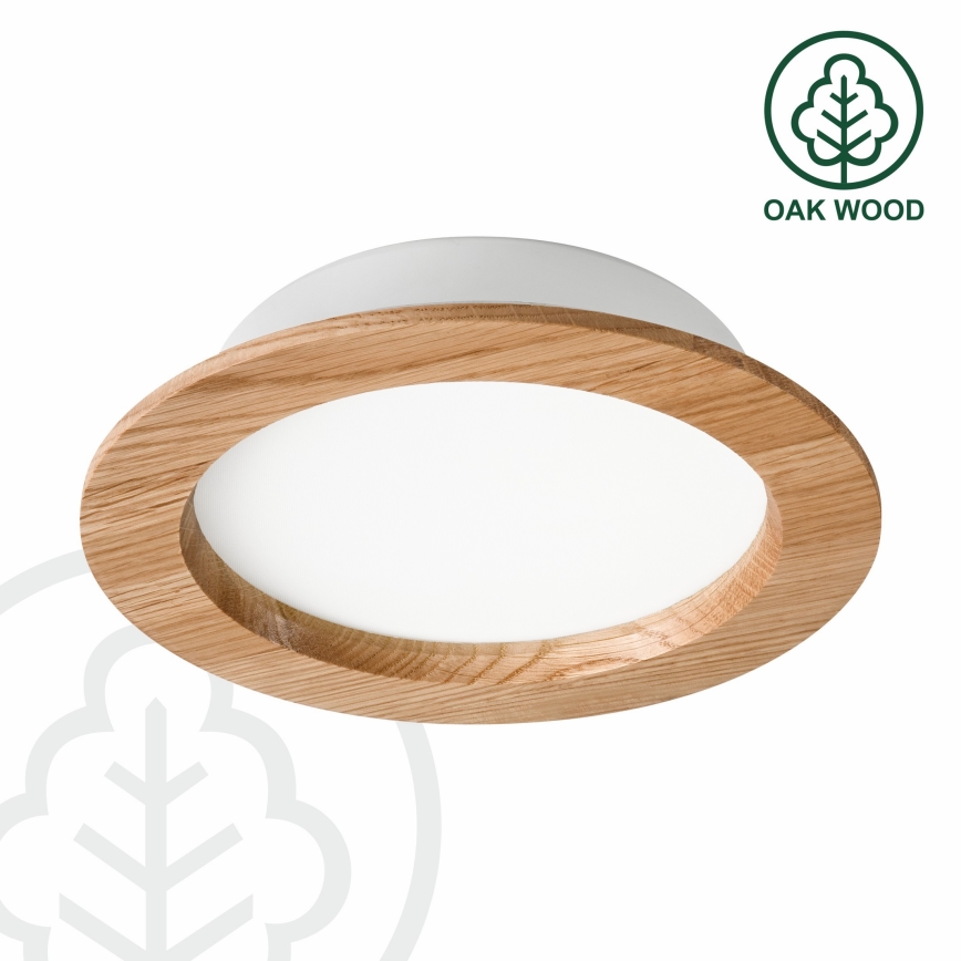 LED Oprawa wpuszczana WOODY SPOT LED/16,5W/230V 4000K dąb ø 18,5 cm