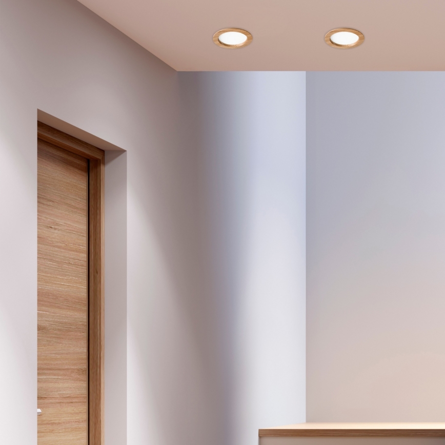 LED Oprawa wpuszczana WOODY SPOT LED/16,5W/230V 4000K dąb ø 18,5 cm