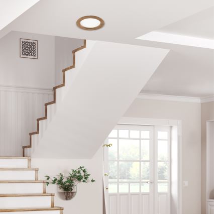 LED Oprawa wpuszczana WOODY SPOT LED/16,5W/230V 4000K orzech ø 18,5 cm