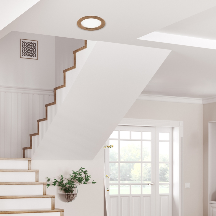 LED Oprawa wpuszczana WOODY SPOT LED/16,5W/230V 4000K orzech ø 18,5 cm