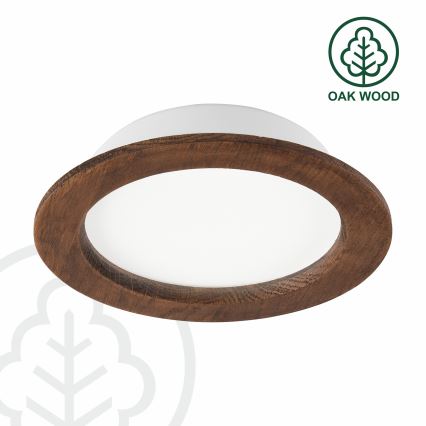 LED Oprawa wpuszczana WOODY SPOT LED/16,5W/230V 4000K wiśnia ø 18,5 cm