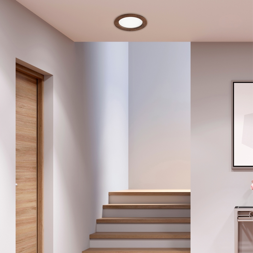 LED Oprawa wpuszczana WOODY SPOT LED/16,5W/230V 4000K wiśnia ø 18,5 cm