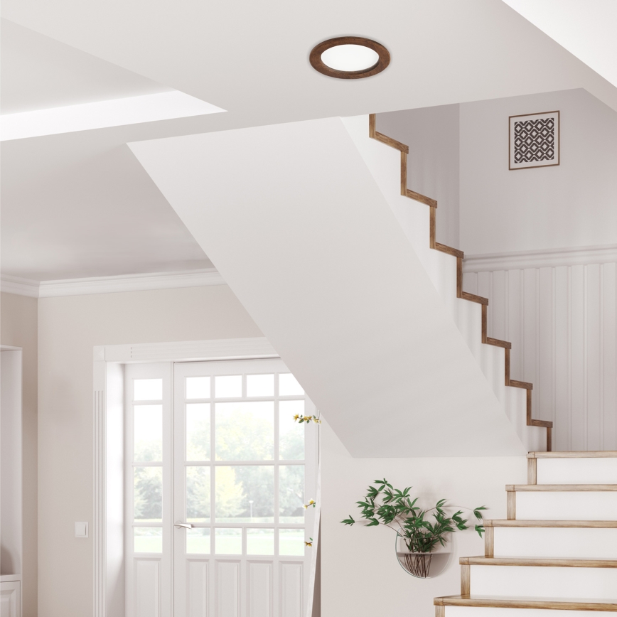 LED Oprawa wpuszczana WOODY SPOT LED/16,5W/230V 4000K wiśnia ø 18,5 cm