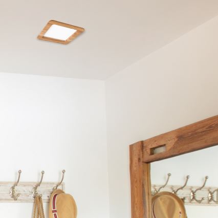 LED Oprawa wpuszczana WOODY SPOT LED/17W/230V 3000K dąb 18,5x18,5 cm