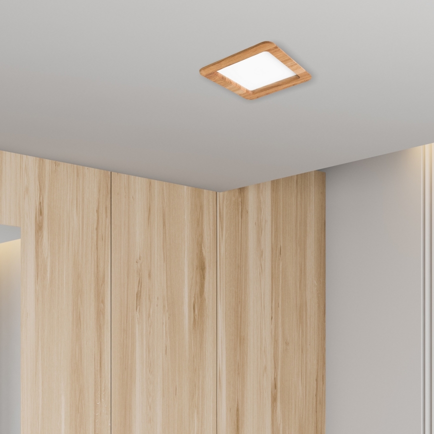 LED Oprawa wpuszczana WOODY SPOT LED/17W/230V 3000K dąb 18,5x18,5 cm