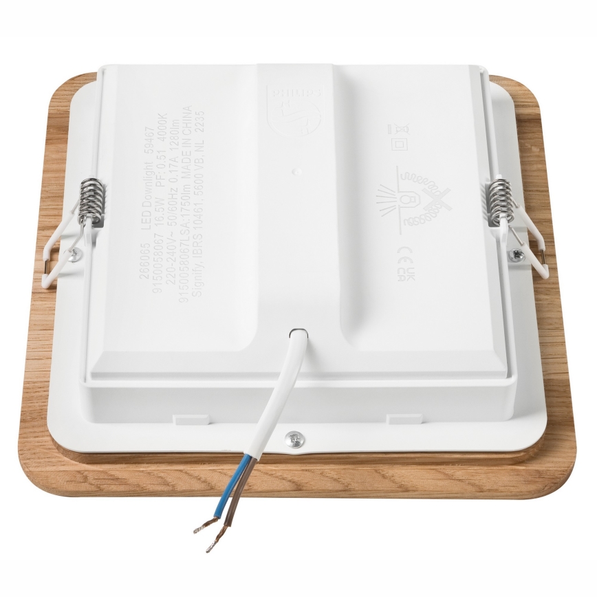LED Oprawa wpuszczana WOODY SPOT LED/17W/230V 3000K dąb 18,5x18,5 cm