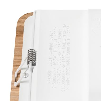 LED Oprawa wpuszczana WOODY SPOT LED/17W/230V 3000K dąb 18,5x18,5 cm