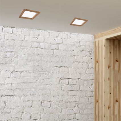 LED Oprawa wpuszczana WOODY SPOT LED/17W/230V 3000K orzech 18,5x18,5 cm