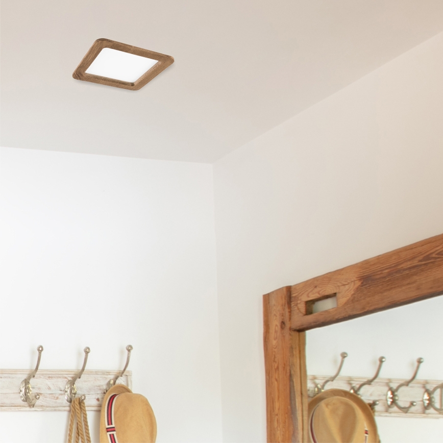 LED Oprawa wpuszczana WOODY SPOT LED/17W/230V 3000K orzech 18,5x18,5 cm