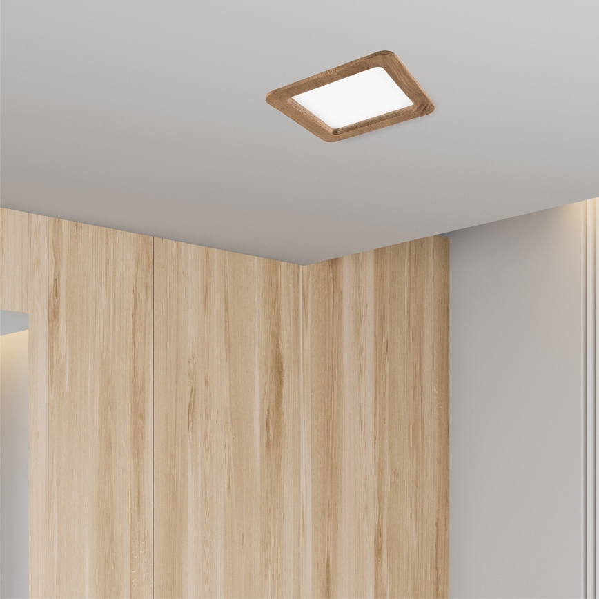 LED Oprawa wpuszczana WOODY SPOT LED/17W/230V 3000K orzech 18,5x18,5 cm