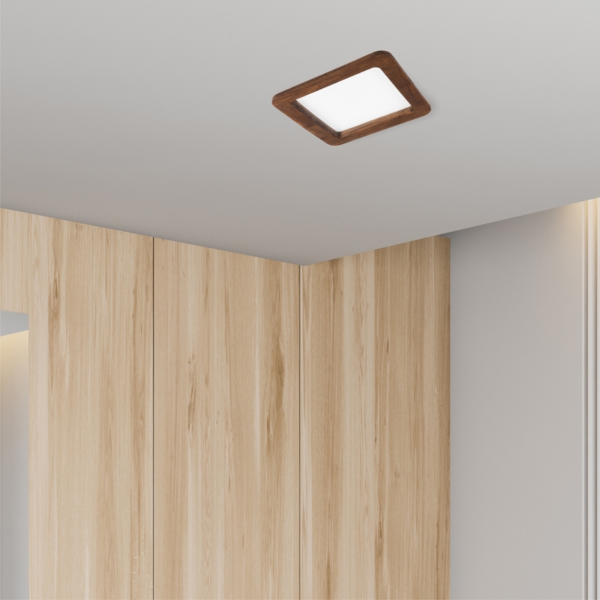 LED Oprawa wpuszczana WOODY SPOT LED/17W/230V 3000K wiśnia 18,5x18,5 cm