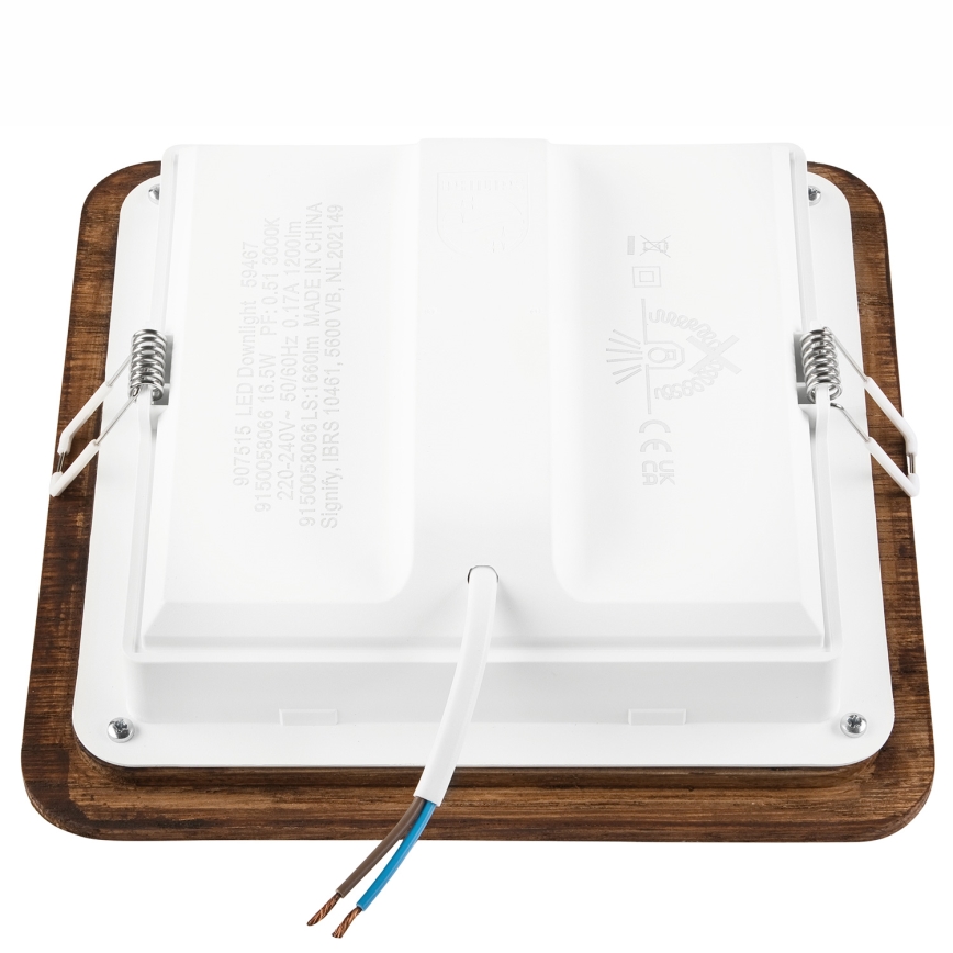 LED Oprawa wpuszczana WOODY SPOT LED/17W/230V 3000K wiśnia 18,5x18,5 cm