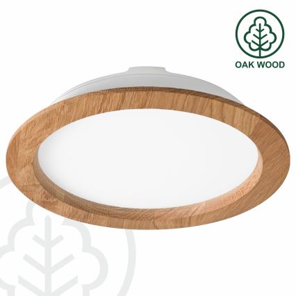 LED Oprawa wpuszczana WOODY SPOT LED/23,5W/230V 4000K dąb ø 23,5 cm