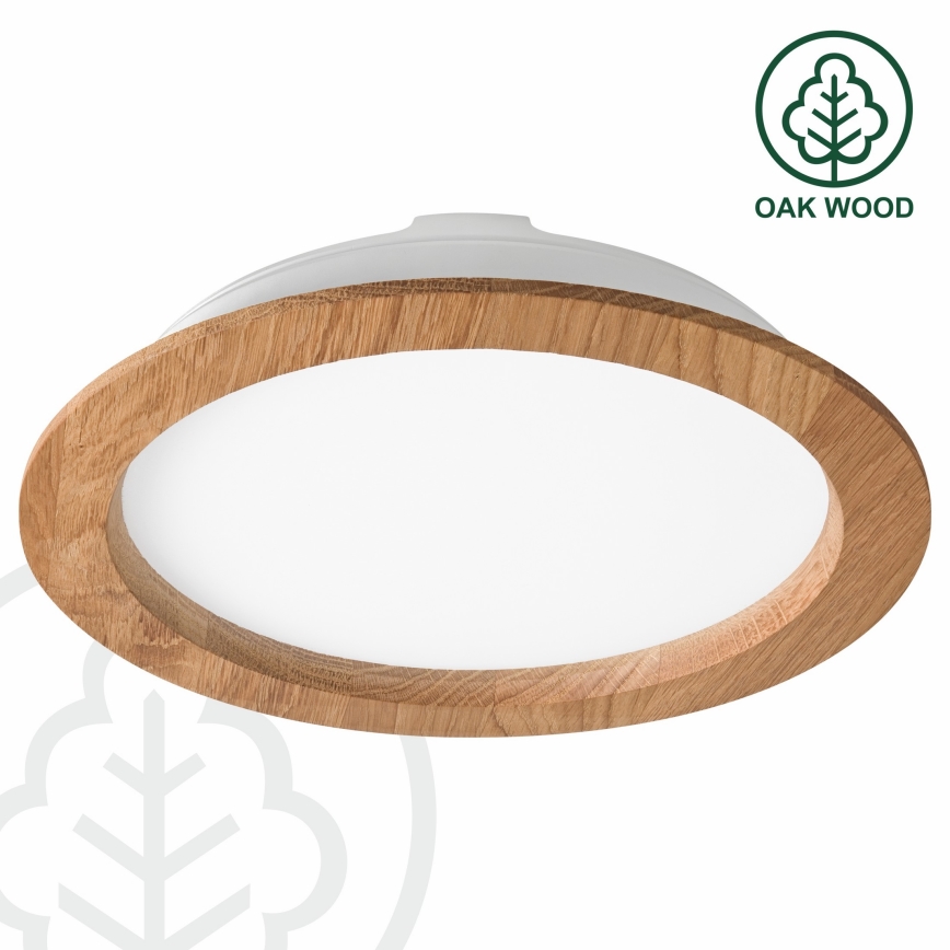 LED Oprawa wpuszczana WOODY SPOT LED/23,5W/230V 4000K dąb ø 23,5 cm