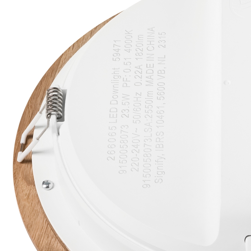 LED Oprawa wpuszczana WOODY SPOT LED/23,5W/230V 4000K dąb ø 23,5 cm