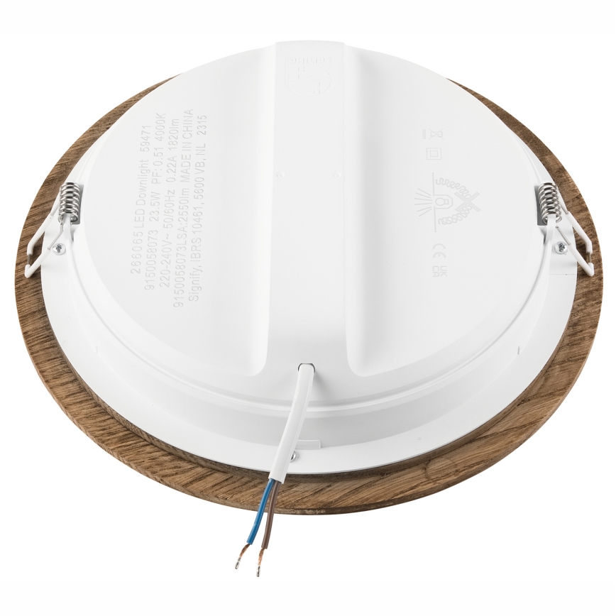 LED Oprawa wpuszczana WOODY SPOT LED/23,5W/230V 4000K orzech ø 23,5 cm