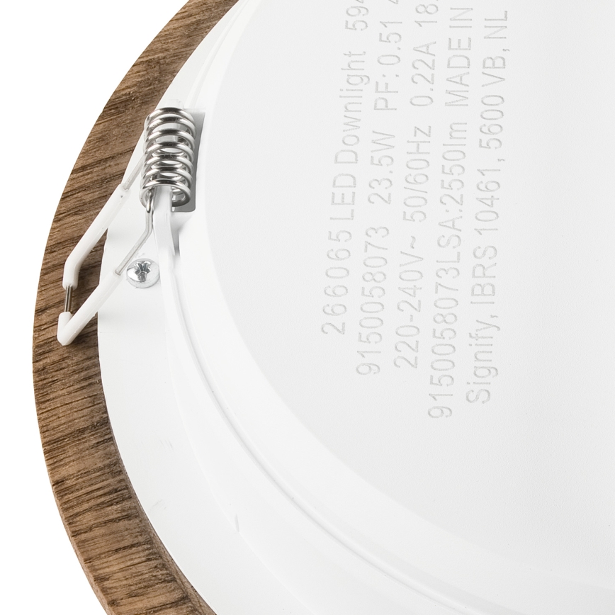 LED Oprawa wpuszczana WOODY SPOT LED/23,5W/230V 4000K orzech ø 23,5 cm