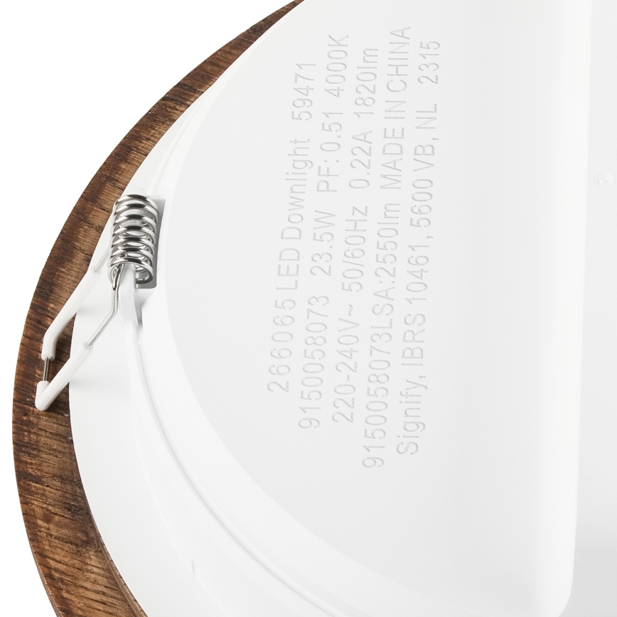 LED Oprawa wpuszczana WOODY SPOT LED/23,5W/230V 4000K wiśnia ø 23,5 cm