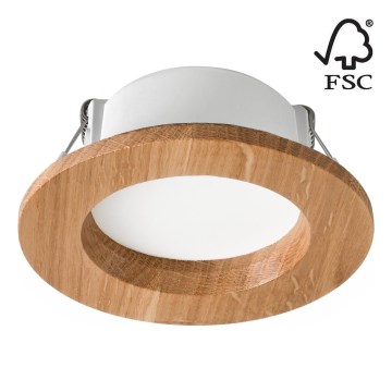LED Oprawa wpuszczana WOODY SPOT LED/5,5W/230V 4000K dąb ø 10 cm