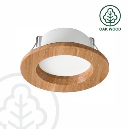 LED Oprawa wpuszczana WOODY SPOT LED/5,5W/230V 4000K dąb ø 10 cm
