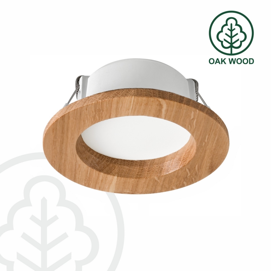 LED Oprawa wpuszczana WOODY SPOT LED/5,5W/230V 4000K dąb ø 10 cm