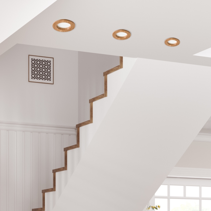 LED Oprawa wpuszczana WOODY SPOT LED/5,5W/230V 4000K dąb ø 10 cm