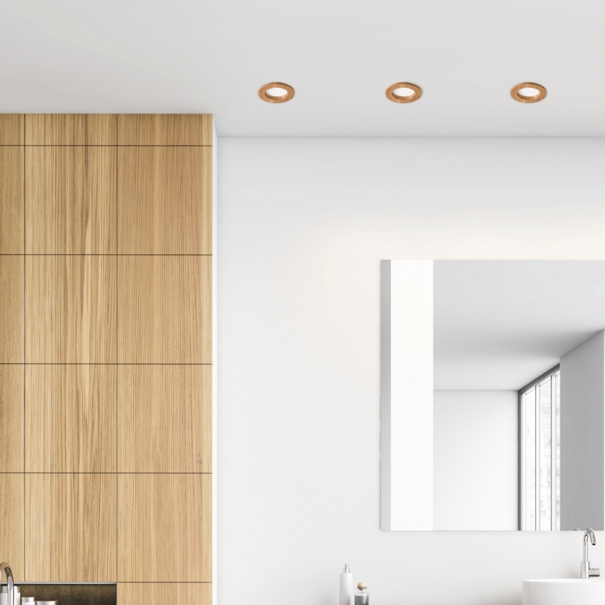 LED Oprawa wpuszczana WOODY SPOT LED/5,5W/230V 4000K dąb ø 10 cm