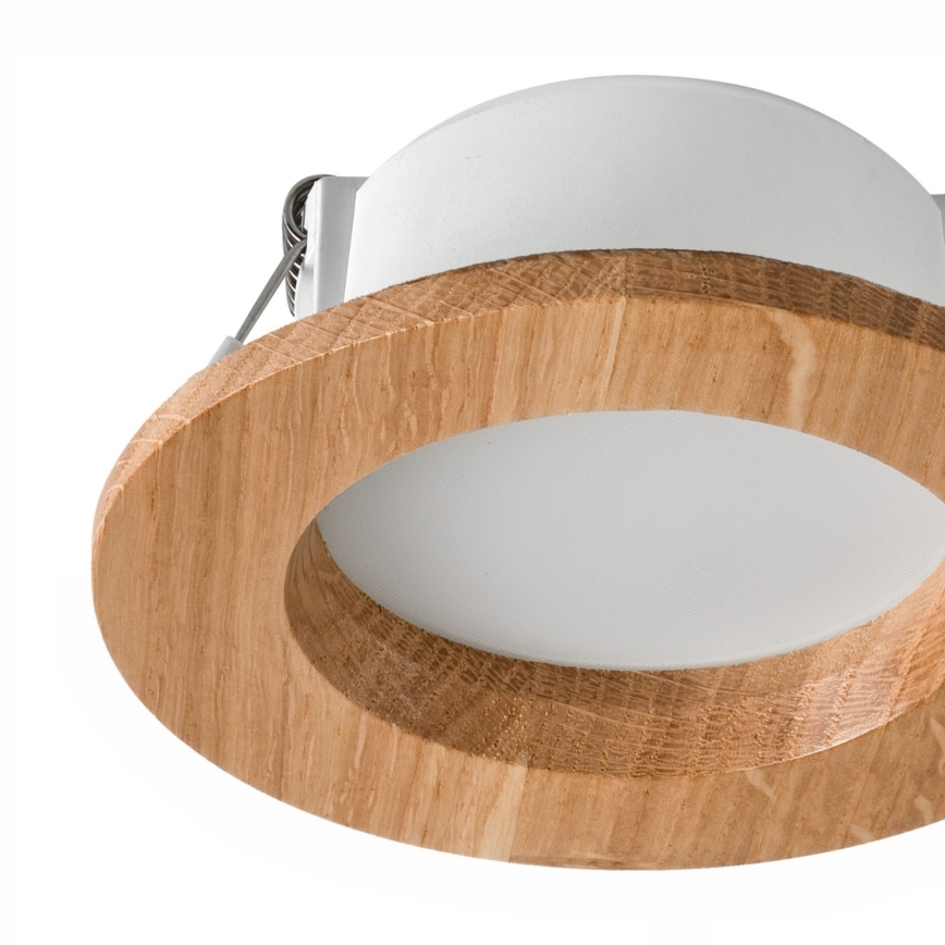 LED Oprawa wpuszczana WOODY SPOT LED/5,5W/230V 4000K dąb ø 10 cm