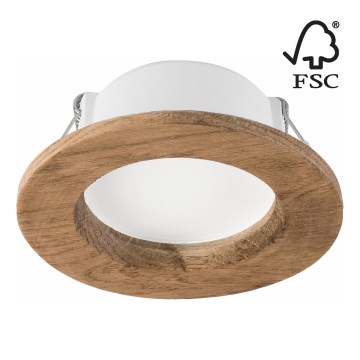 LED Oprawa wpuszczana WOODY SPOT LED/5,5W/230V 4000K orzech ø 10 cm
