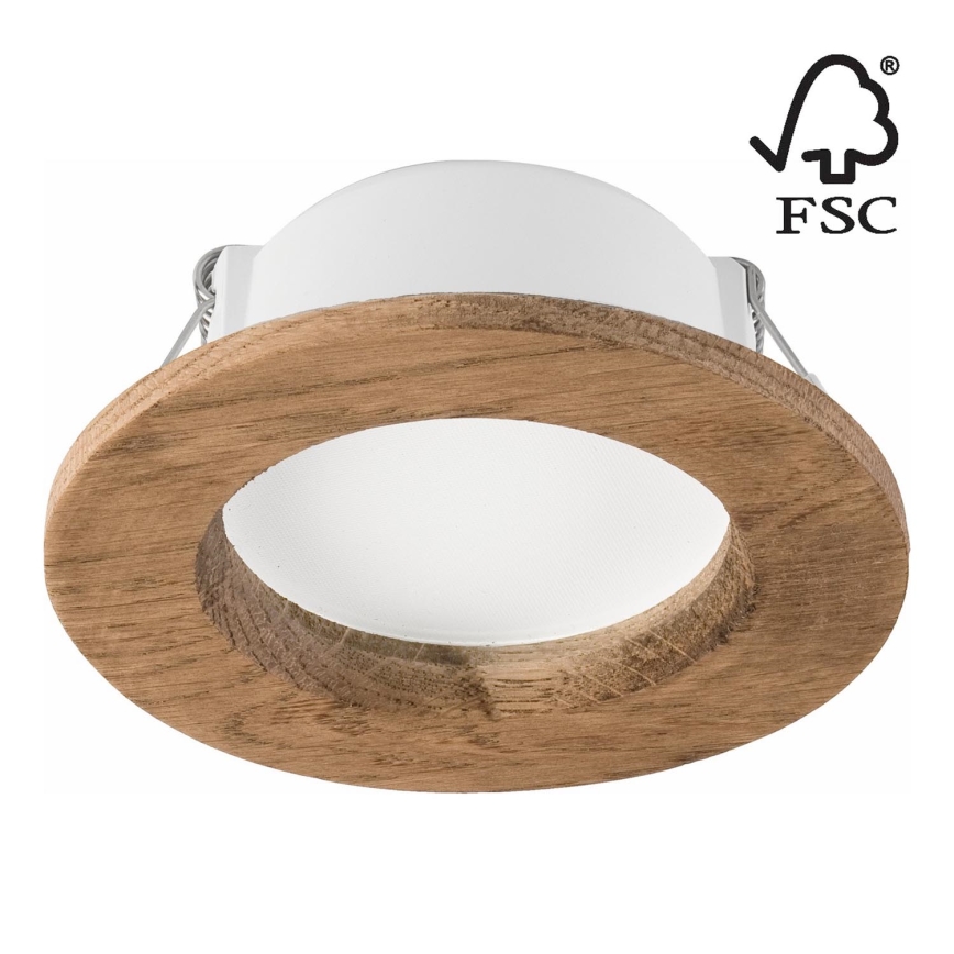 LED Oprawa wpuszczana WOODY SPOT LED/5,5W/230V 4000K orzech ø 10 cm