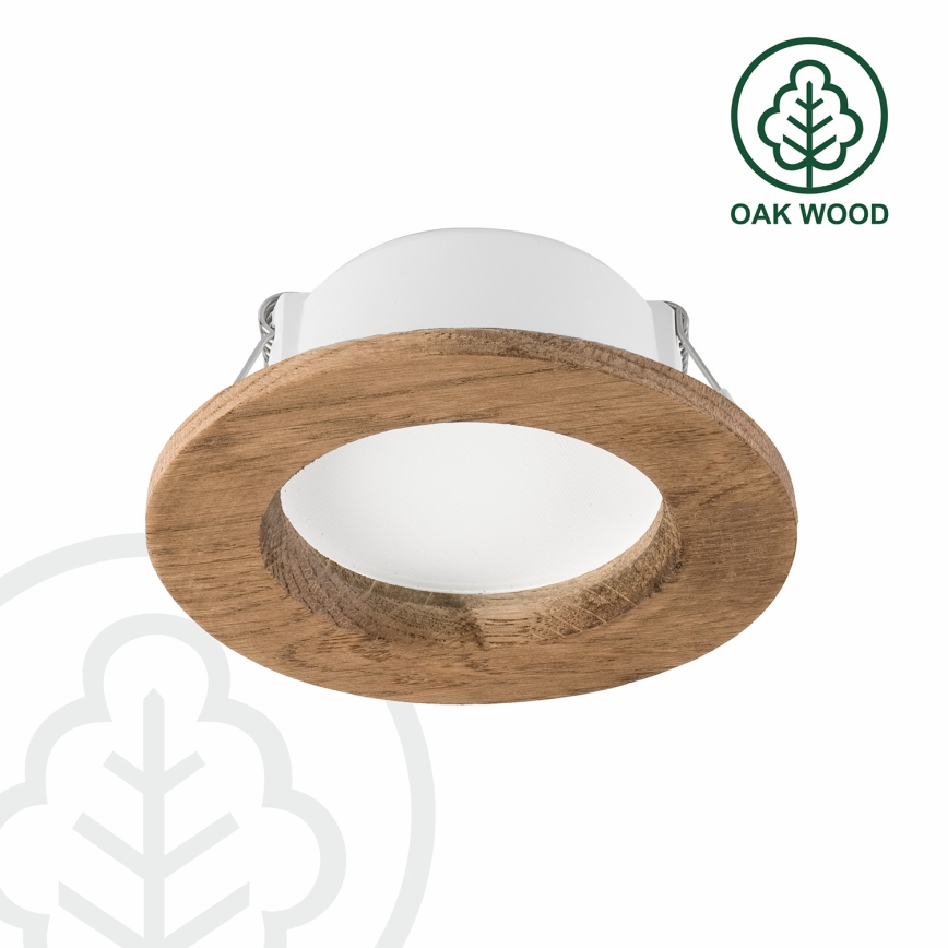 LED Oprawa wpuszczana WOODY SPOT LED/5,5W/230V 4000K orzech ø 10 cm