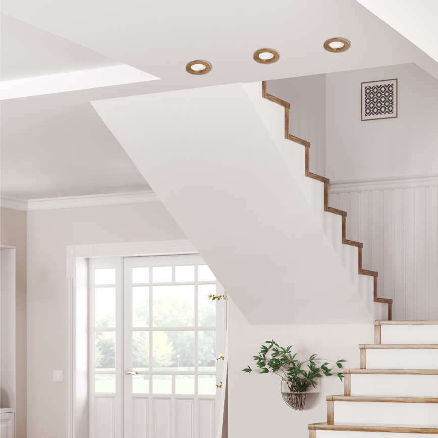 LED Oprawa wpuszczana WOODY SPOT LED/5,5W/230V 4000K orzech ø 10 cm