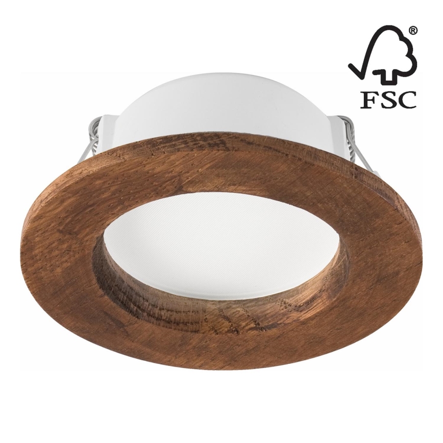 LED Oprawa wpuszczana WOODY SPOT LED/5,5W/230V 4000K wiśnia ø 10 cm