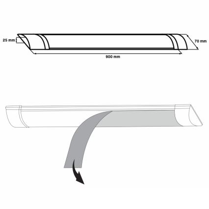 LED Oświetlenie blatu kuchennego LED/30W/230V 4000K 90 cm białe