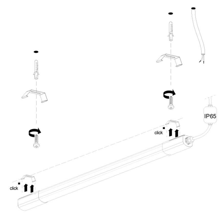 LED Oświetlenie blatu kuchennego LED/36W/230V 4000K 120 cm czarny