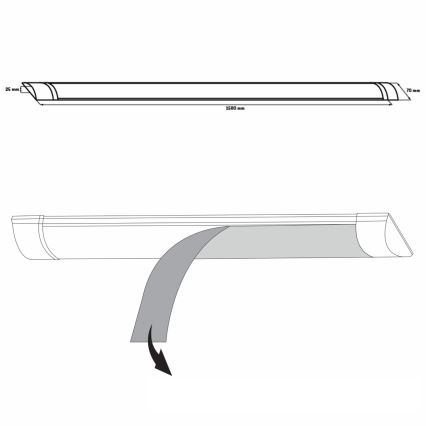 LED Oświetlenie blatu kuchennego LED/50W/230V 4000K 150 cm białe