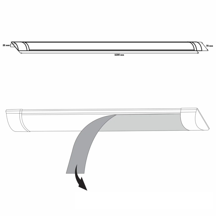 LED Oświetlenie blatu kuchennego LED/50W/230V 4000K 150 cm białe