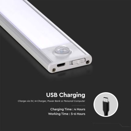 LED Oświetlenie blatu kuchennego z czujnikiem LED/1,5W/5V 1500 mAh 3000K