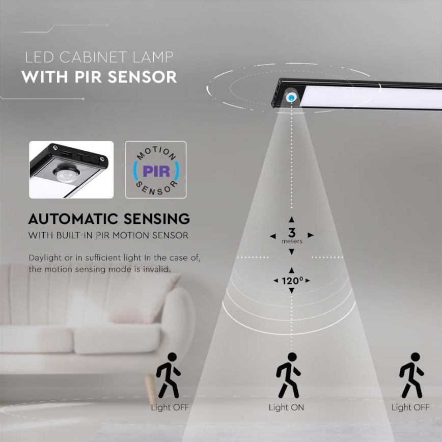 LED Oświetlenie blatu kuchennego z czujnikiem LED/2W/5V 2200 mAh 3000K