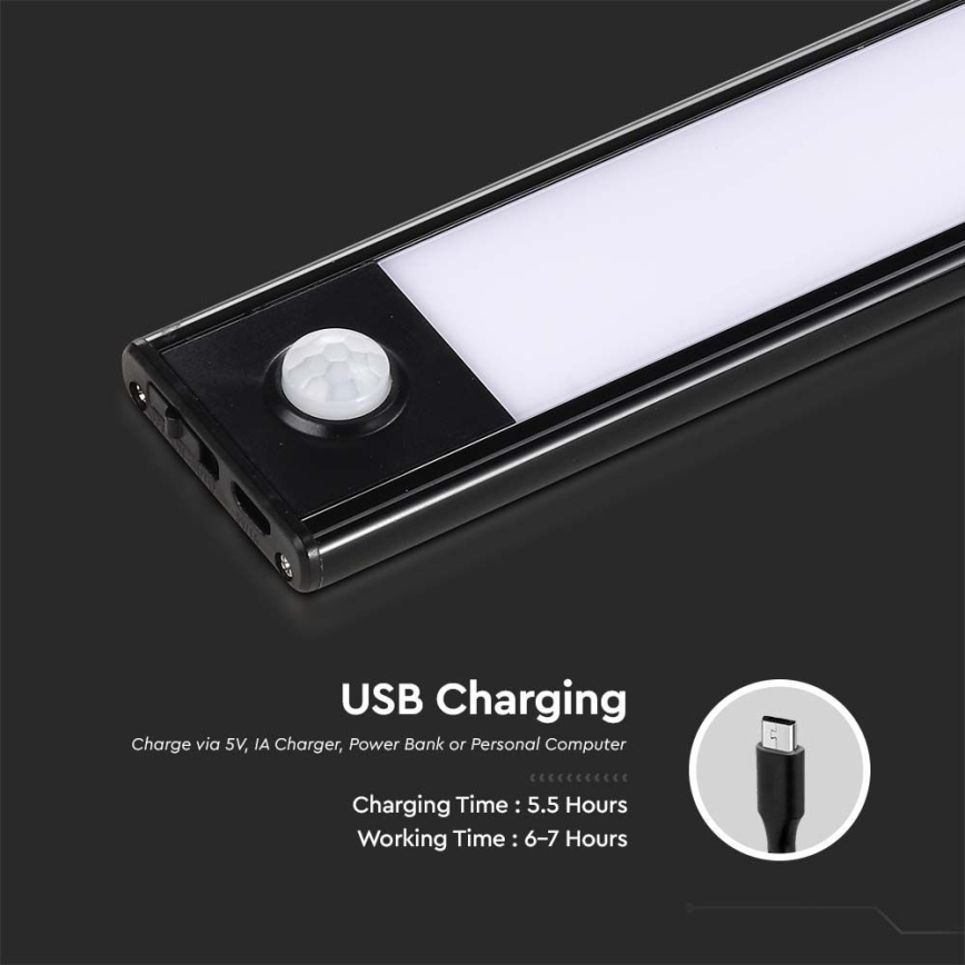 LED Oświetlenie blatu kuchennego z czujnikiem LED/2W/5V 2200 mAh 3000K