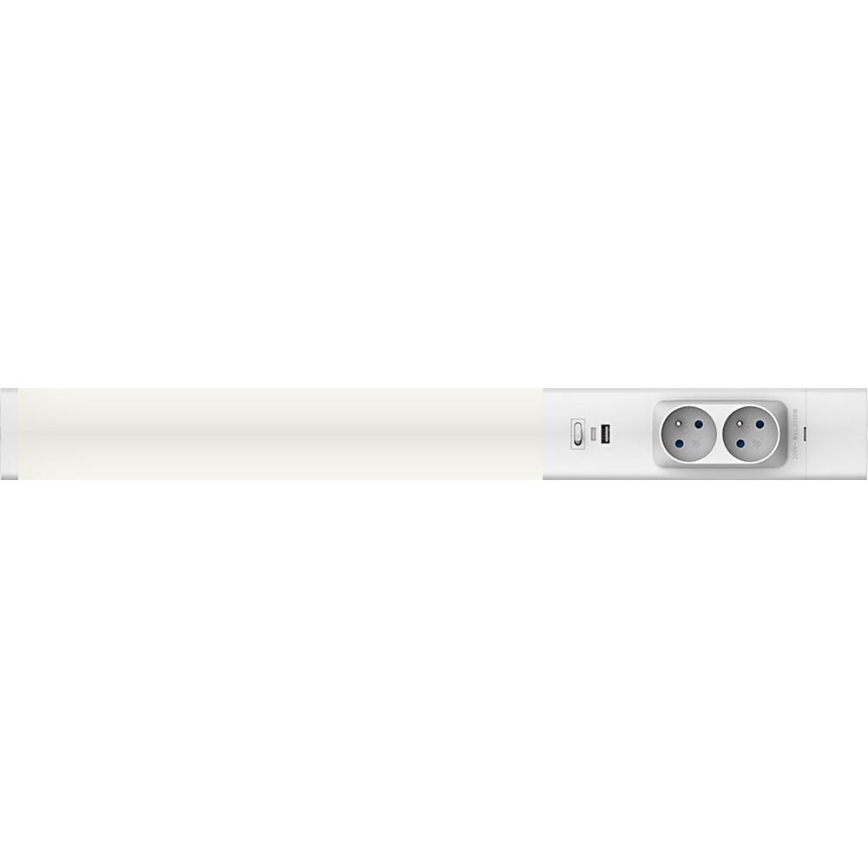 LED Oświetlenie blatu kuchennego z gniazdami i USB porty LED/18W/230V 4000K srebrne