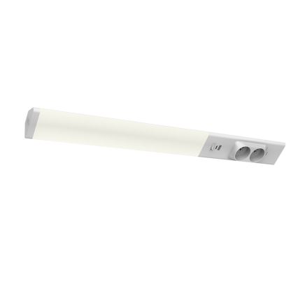LED Oświetlenie blatu kuchennego z gniazdami i USB porty LED/18W/230V 4000K srebrne