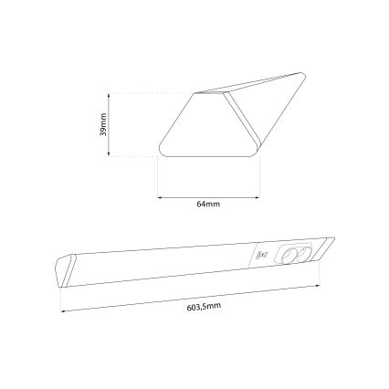 LED Oświetlenie blatu kuchennego z gniazdami i USB porty LED/18W/230V 4000K srebrne
