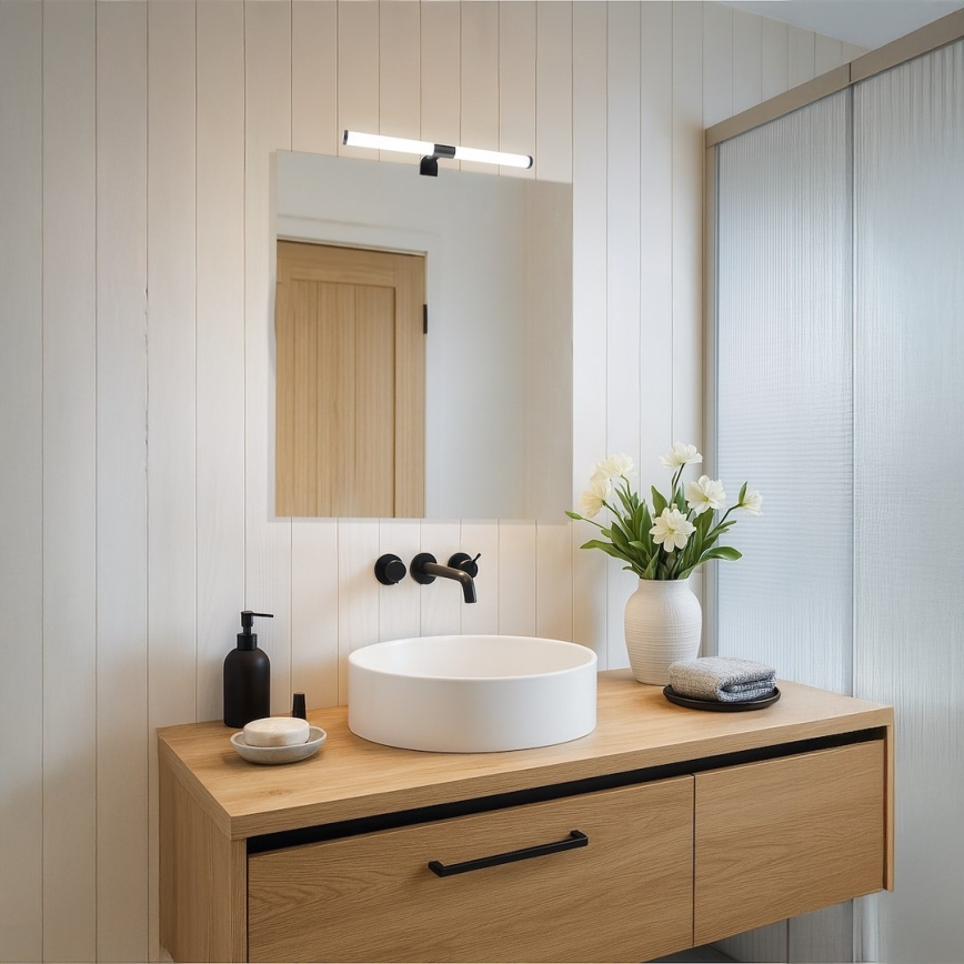 LED oświetlenie do lustra łazienkowego 2 w 1 APA LED/6W/230V 40 cm IP44 czarne