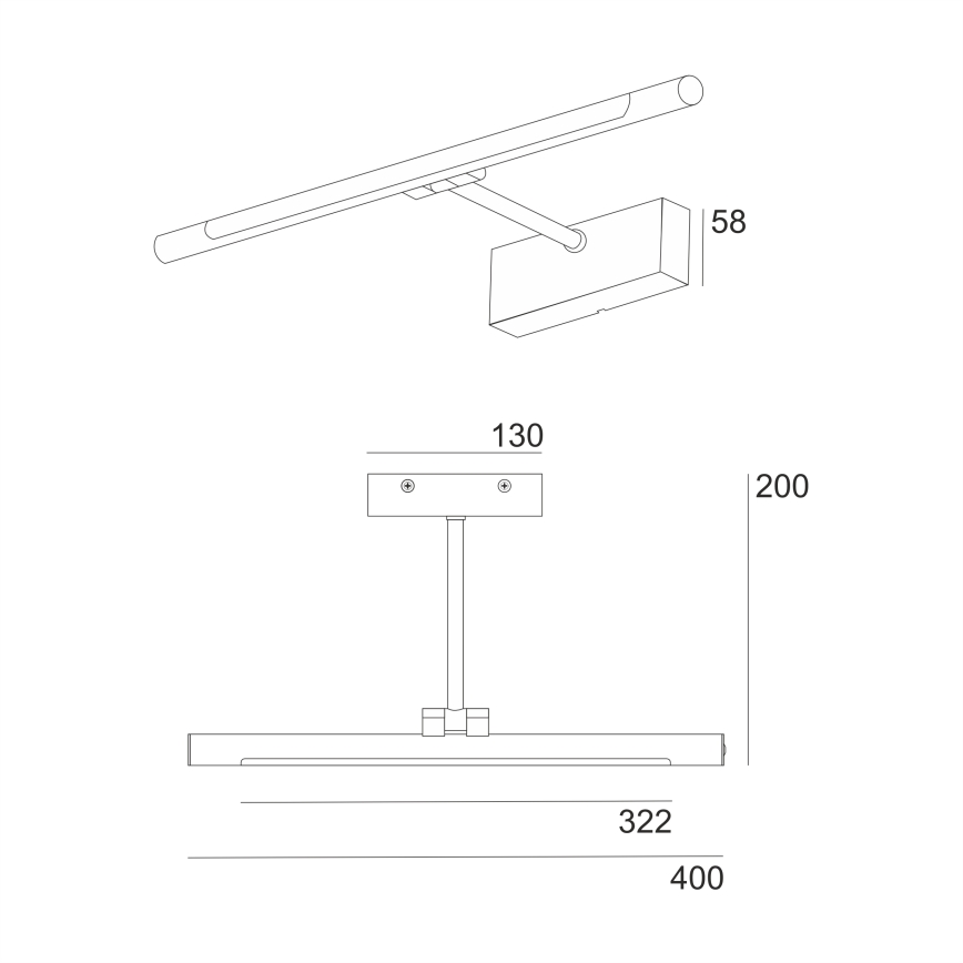 LED Oświetlenie do lustra łazienkowego MIRROR LED/6W/230V 4000K IP44 40 cm czarne